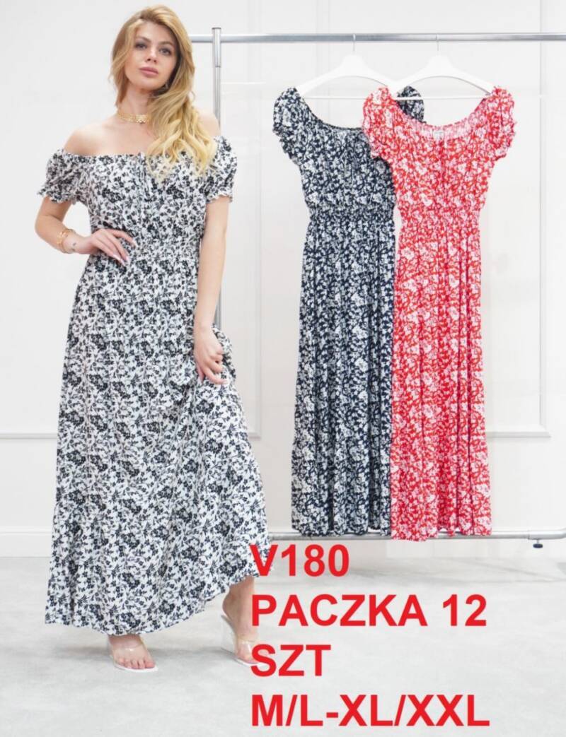 Sukienki damskie Roz M/L-XL-2XL, Mix Kolor .Paczka 12 szt